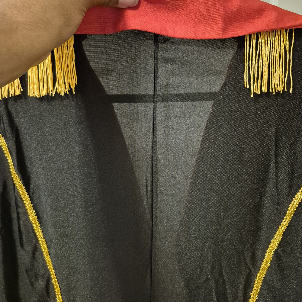 Black and Red Women's Jacket with Gold Accents - Picture 7 of 10